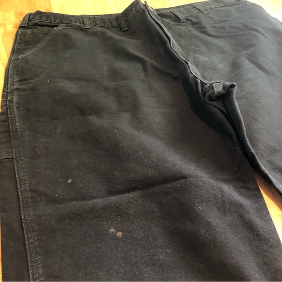 Carhartt Mens Black Denim Work Carpenter Pants Jeans 48x29.5 Dungaree Fit PICS - Picture 4 of 14